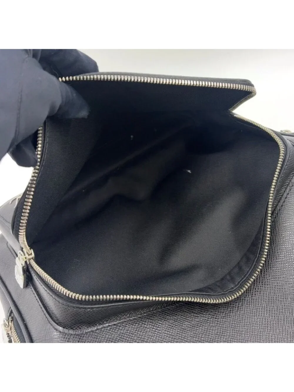Louis Vuitton Alex Leather Black Backpack Silver